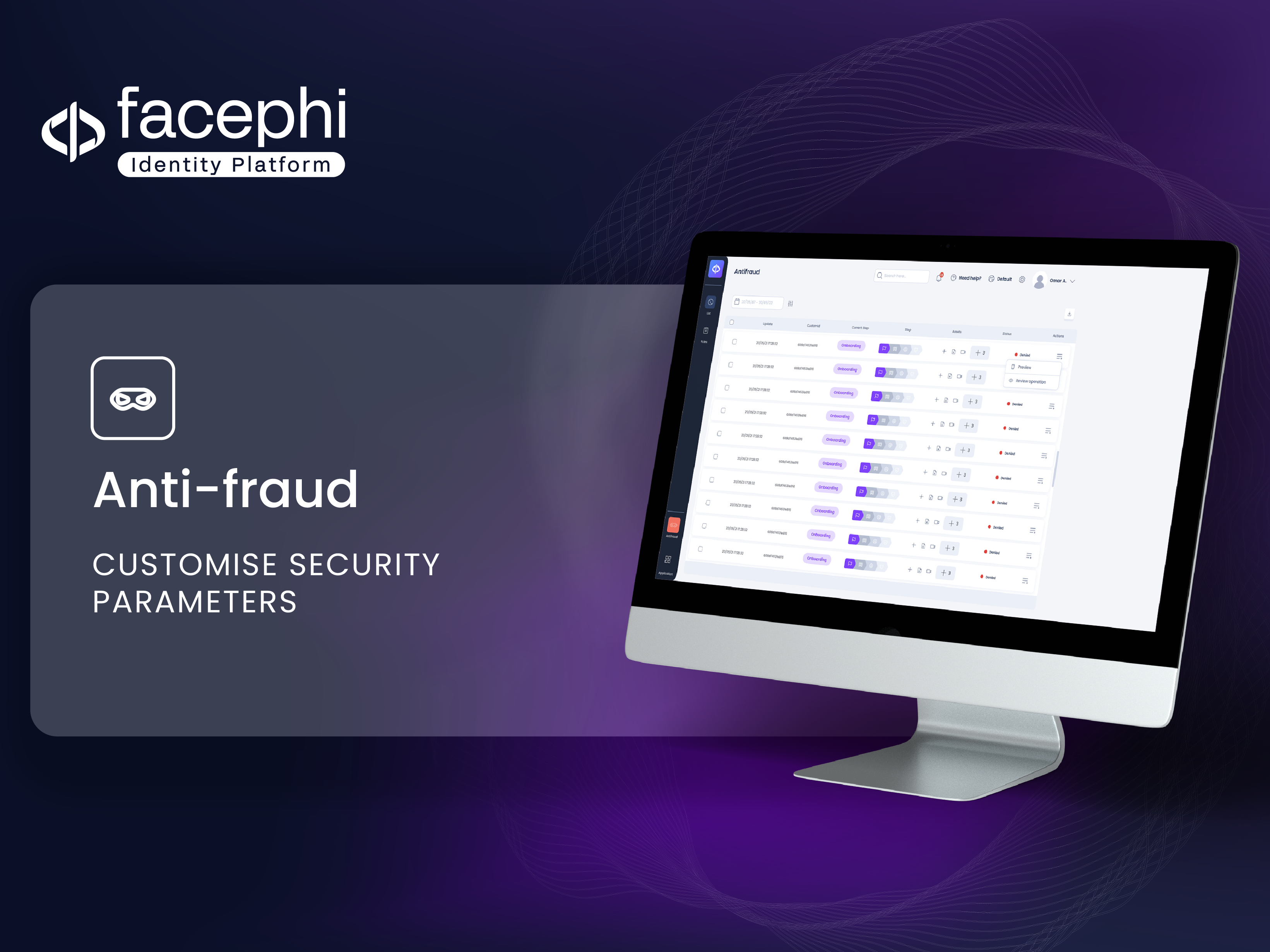 screenshot of Facephi Identity Platform
